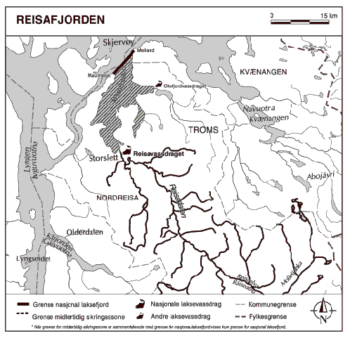 Figur 1.15 Kart over Reisafjorden