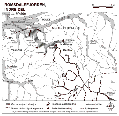 Figur 1.8 Kart over Romsdalsfjorden, indre del