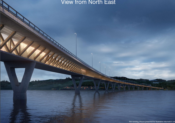 Skisse av den Nye Mjøsbrua.