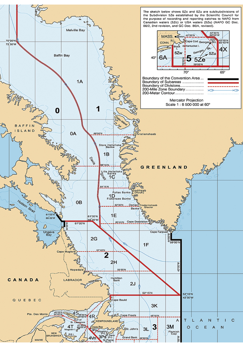 Figur 3.9 NAFO sitt konvensjonsområde