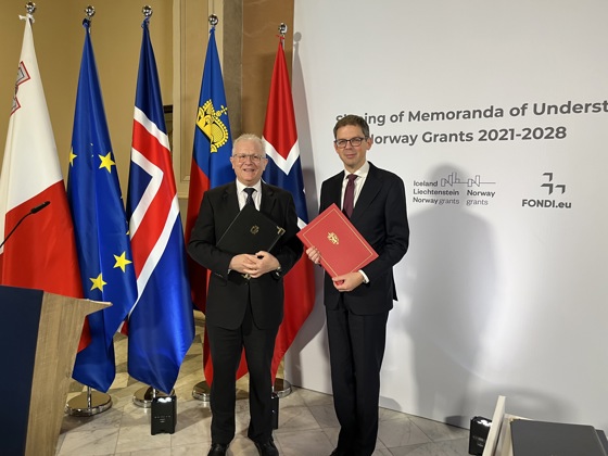 Undertegning av avtale om EØS-midler til Malta