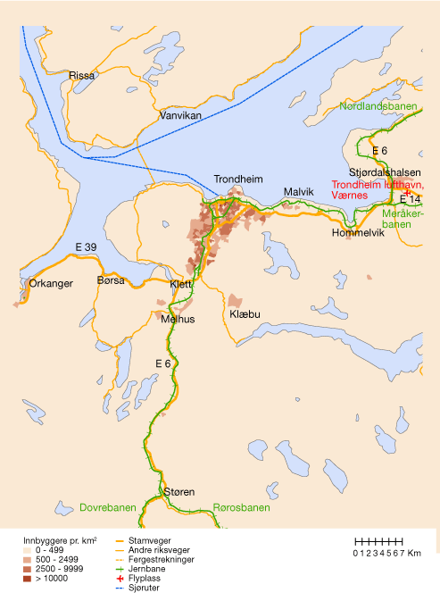 Figur 10.3 Trondheimsregionen