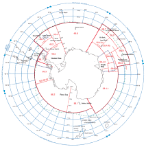 Figur 3.5 CCAMLR sitt konvensjonsområde og dei ulike underområda. 