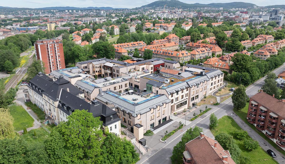 Photo of Dronning Ingrids hage, dementia village, Oslo. Client: Omsorgsbygg. Architect/Landscape architect: Arkitema K/S/White arkitekter AS. Photo: Sindre Narvestad