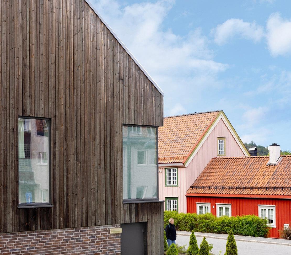 Photo of Mellomlia 55–57, Trondheim. Developer: Koteng Jenssen AS. Architect/Landscape architect: Ar-kitektkontoret Odd Thommessen AS/Agraff Arkitektur AS. Photo: Stine Østby