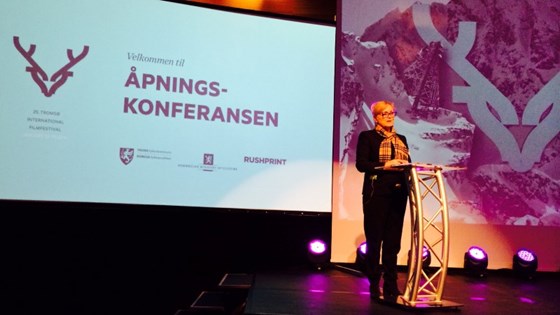 Thorhild Widvey under åpneingen av Tromsø Internasjonale Filmfestival 2015