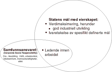 Figur 8.3 Statens mål med eierskapet i kategori 3: Verdimaksimering og spesifikt definerte mål