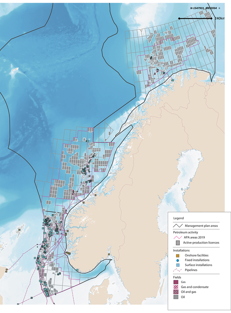 Figure 7.10 Petroleum activity on the Norwegian continental shelf.
