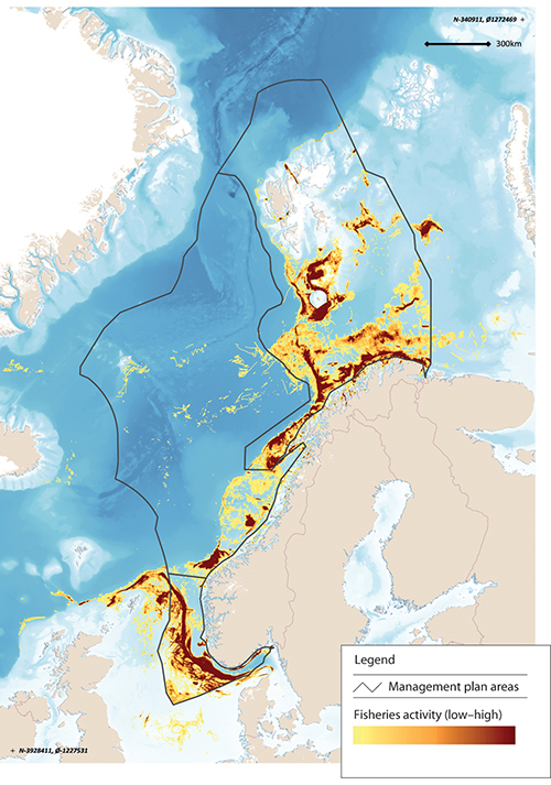 Figure 7.8 Level of fisheries activity in Norwegian waters.
