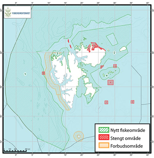 Figur 5.7 Områder stengt for fiske ved Svalbard
.