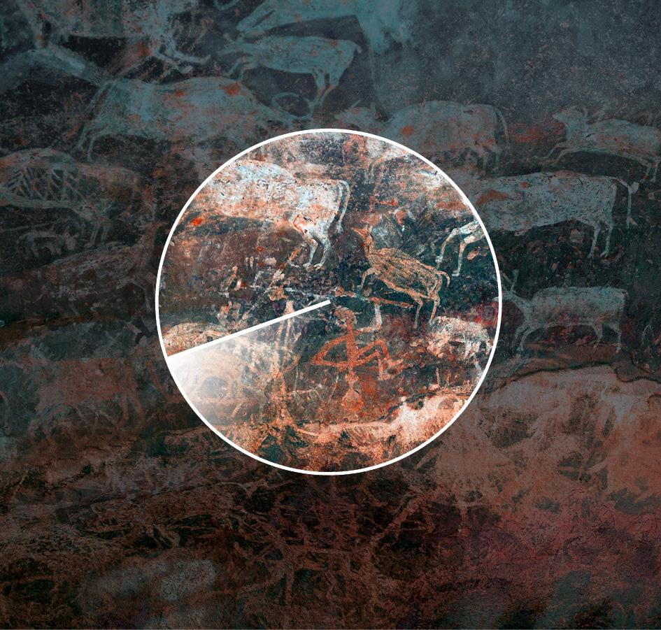 Bildet viser prehistoriske hulemalerier.