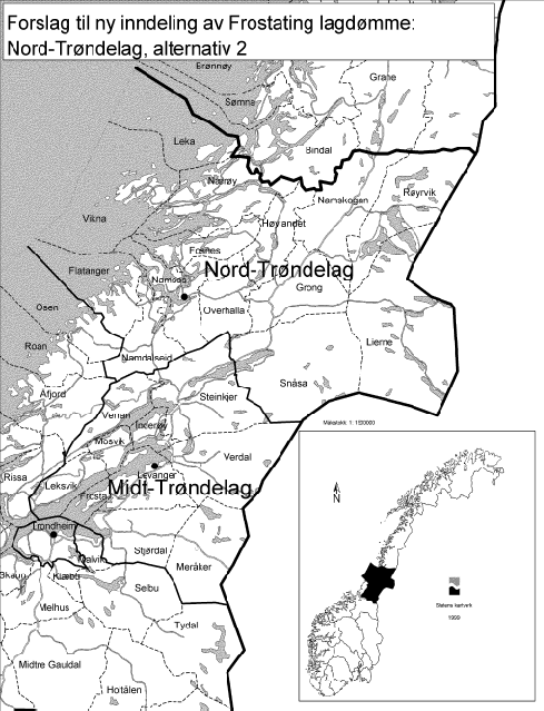Figur  Forslag til ny inndeling, alternativ 2