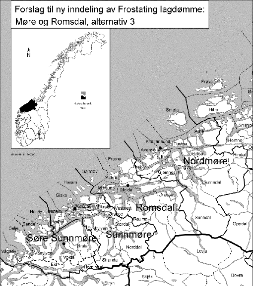 Figur  Forslag til ny inndeling, alternativ 3