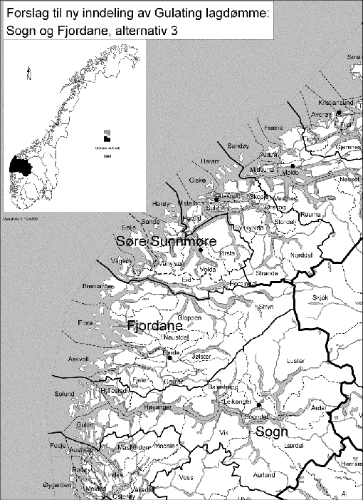 Figur  Forslag til ny inndeling, alternativ 3