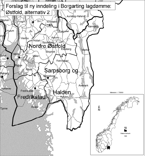 Figur  Forslag til ny inndeling, alternativ 2