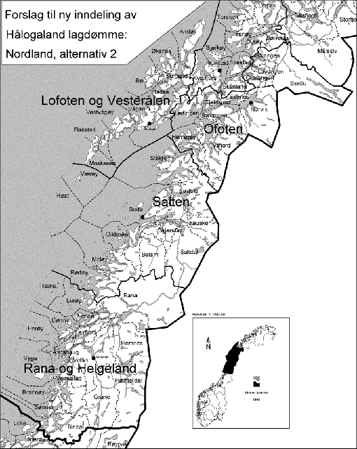 Figur  Forslag til ny inndeling, alternativ 2