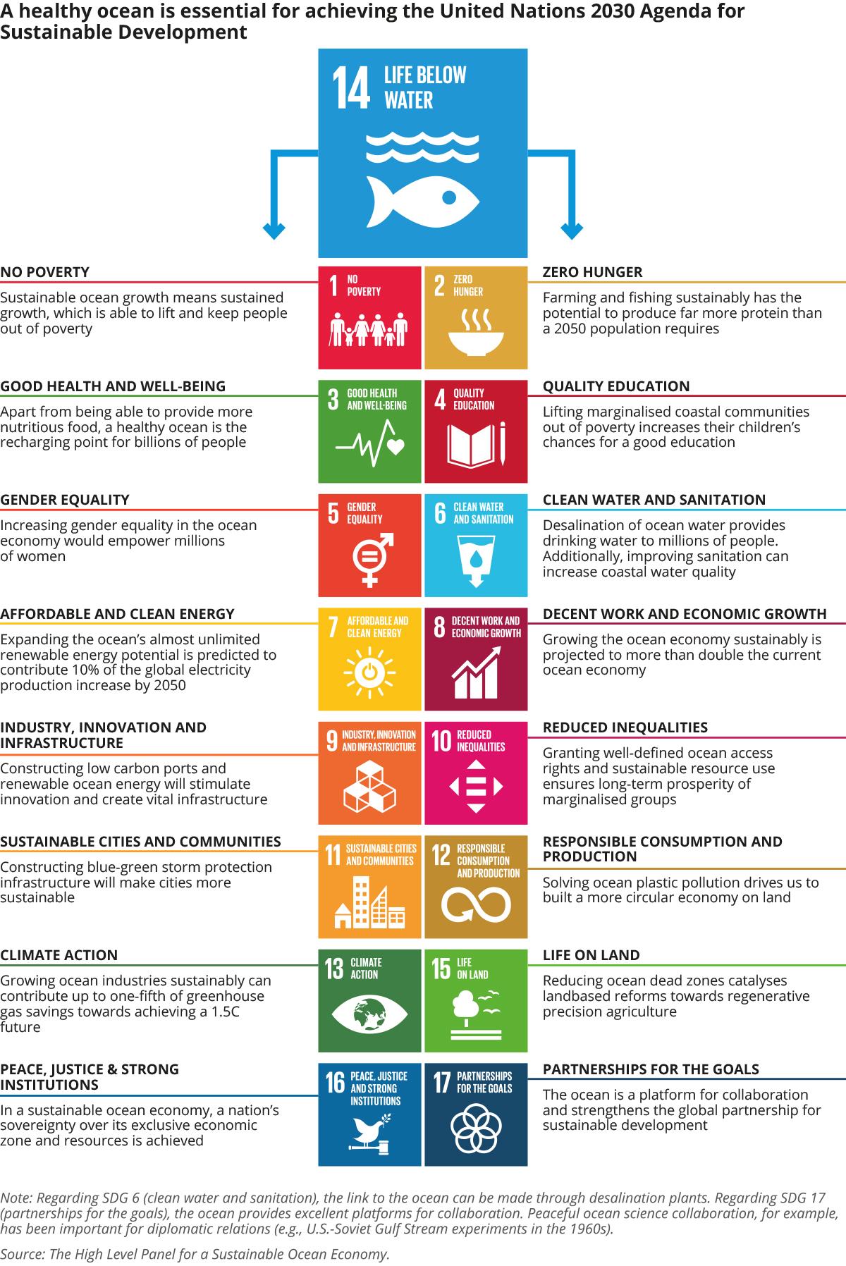 Illustration of the Unites Nations Sustainable Development Goals with explanatory text.