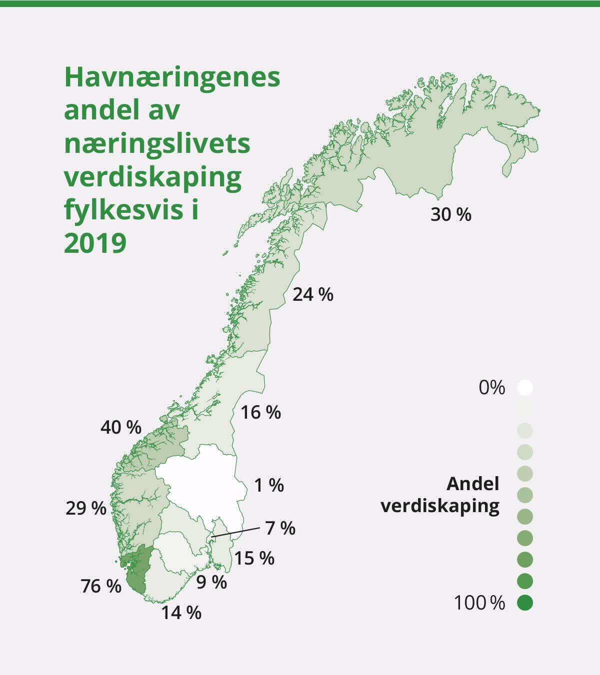Illustrasjon av norgeskart inndelt i fylker.