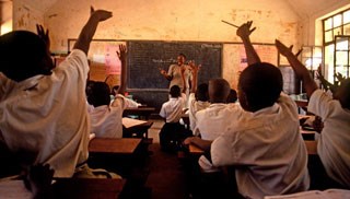 Undervisning på skole i Kampala, Uganda