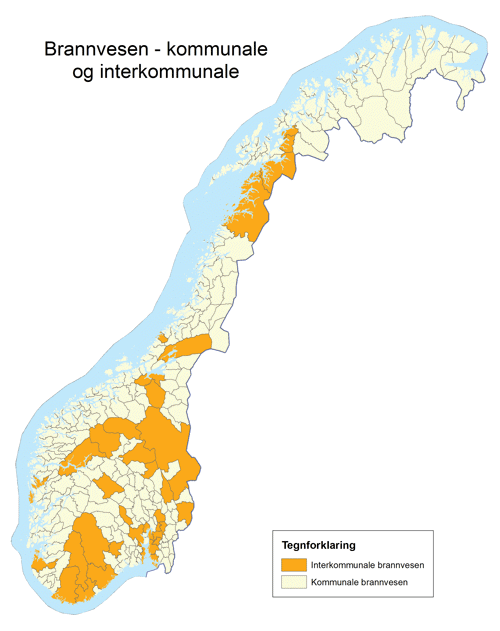 Figur 3.2 Kommunale og interkommunale brannvesen