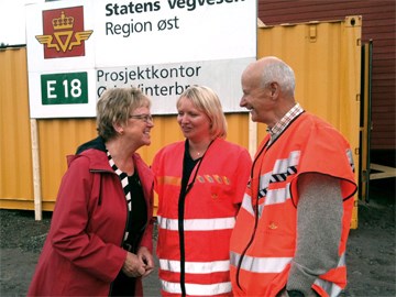 Statsråd Kleppa, Bettina Sandvin og Stein Fyksen fra SVV