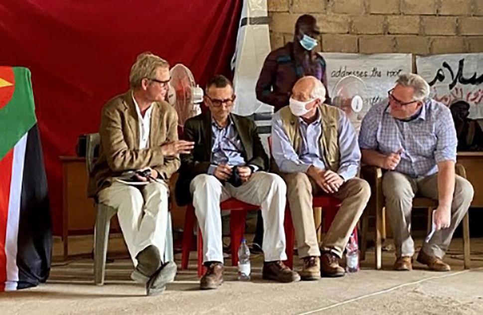 Figure 3.8 A visit to Kauda in Sudan in 2021 by Troika representatives from Norway, the United States, and the United Kingdom, in addition to the Special Representative of the UN Secretary-General in Sudan.