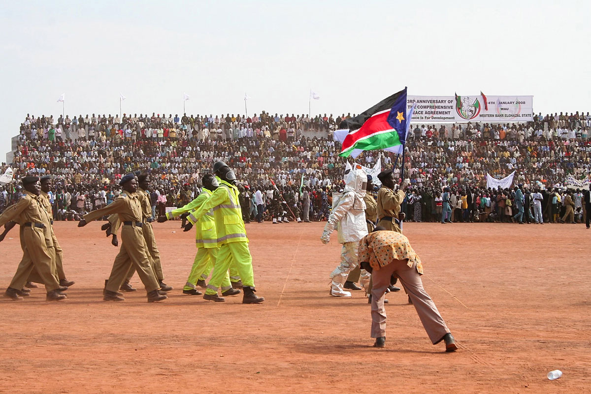 Figur 3.9 Norge hadde et sterkt engasjement i fredsprosessen mellom Nord- og Sør-Sudan. Her under en treårsmarkering av fredsavtalen i Sør-Sudan i 2008.