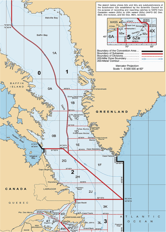 Figur 3.10 NAFO sitt konvensjonsområde
