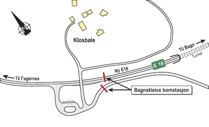 Figur 5.1 Plassering av bomstasjoner
