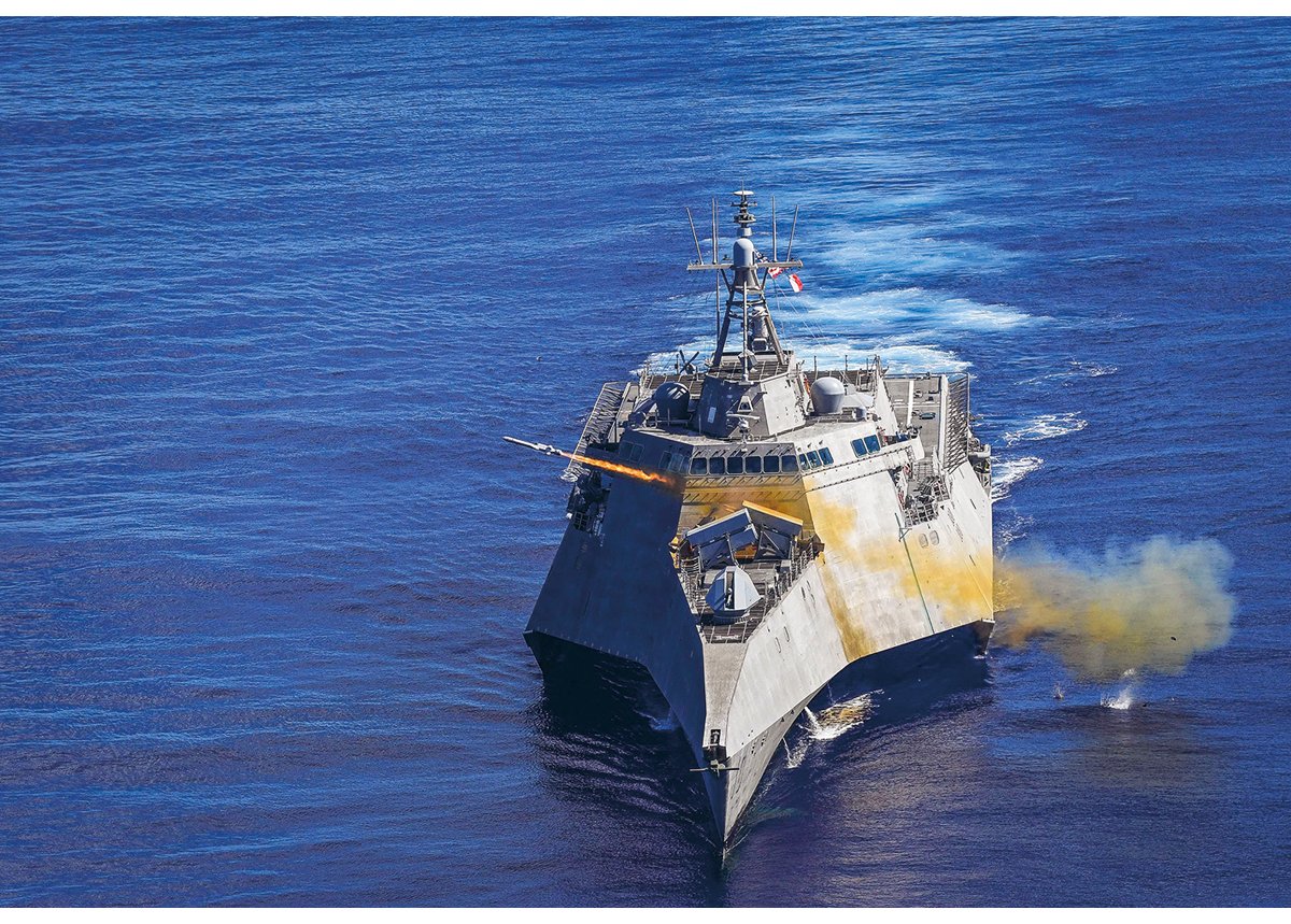 Figure 1.1 The Naval Strike Missile augments the operational capability of numerous international navy vessels, including the US littoral combat ships.