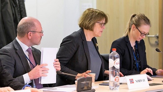 Norwegian ambassador Oda Helen Sletnes EEA Joint Committee 23 March 2018 (Photo: EFTA)