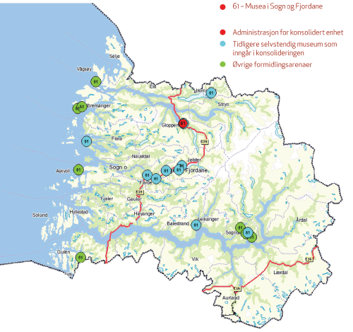 Figur 3.14 Museumsnettverket i Sogn og Fjordane.