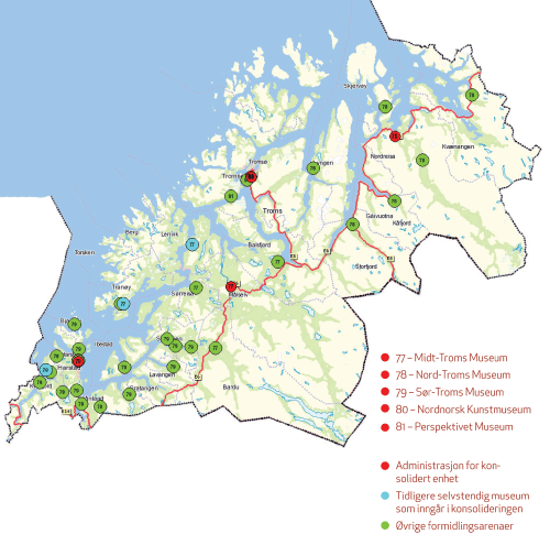 Figur 3.19 Museumsnettverket i Troms.