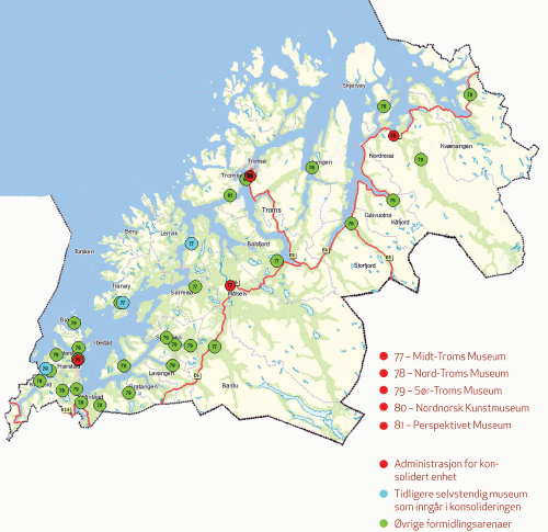 Figur 3.19 Museumsnettverket i Troms.