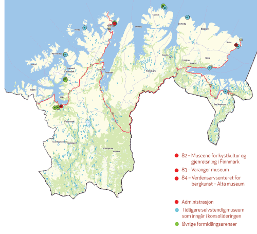 Figur 3.20 Museumsnettverket i Finnmark.