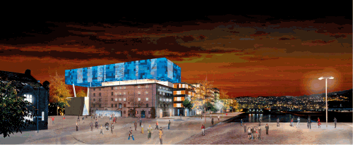 Figur 4.29 Eksteriørperspektiv Rockheim – Det nasjonale opplevelsessenteret for pop og rock.