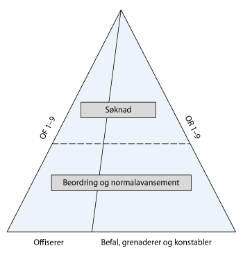 Figur 5.3 Overgang mellom beordringssystem/normalavansement og søknadssystem
