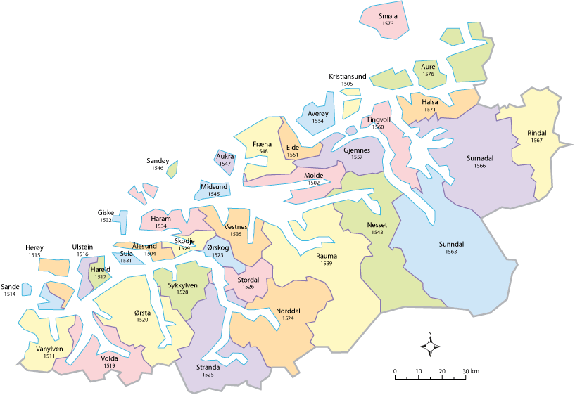 Figur 5.14 Kart over kommunene i Møre og Romsdal
