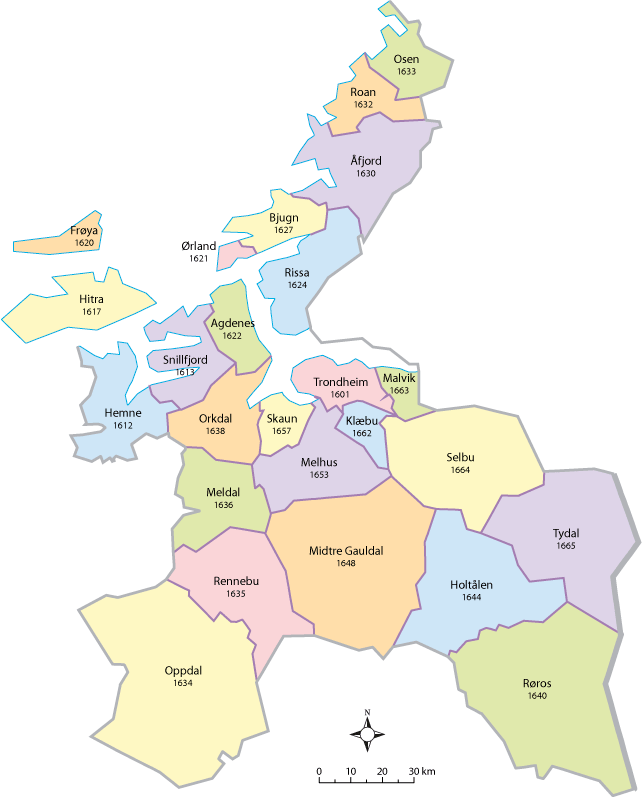 Figur 5.15 Kart over kommunene i Sør-Trøndelag
