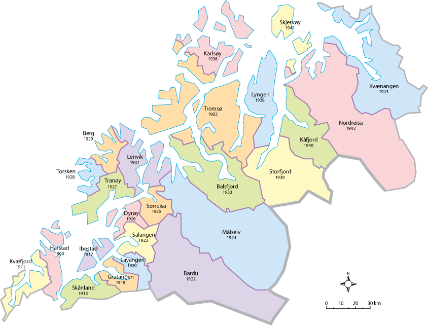 Figur 5.18 Kart over kommunene i Troms
