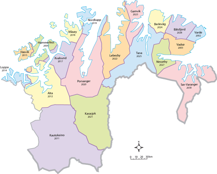 Figur 5.19 Kart over kommunene i Finnmark
