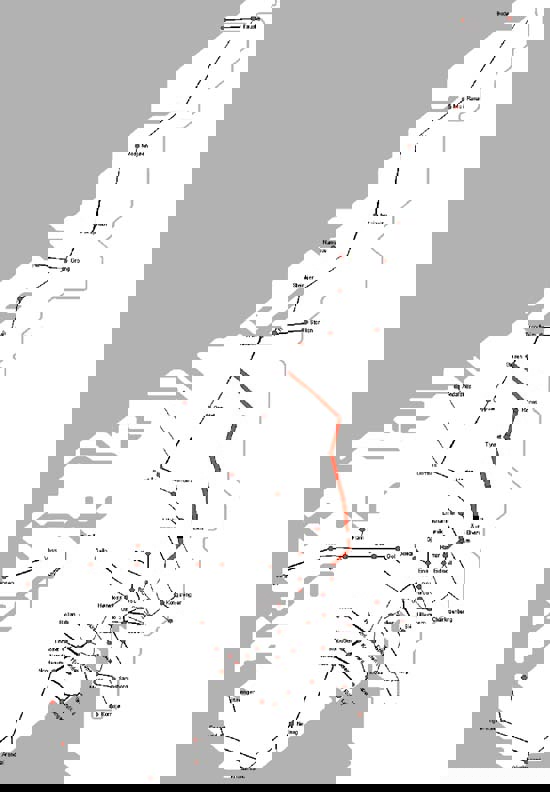 Figur 3.1 Rørosbanens beliggenhet i Norge