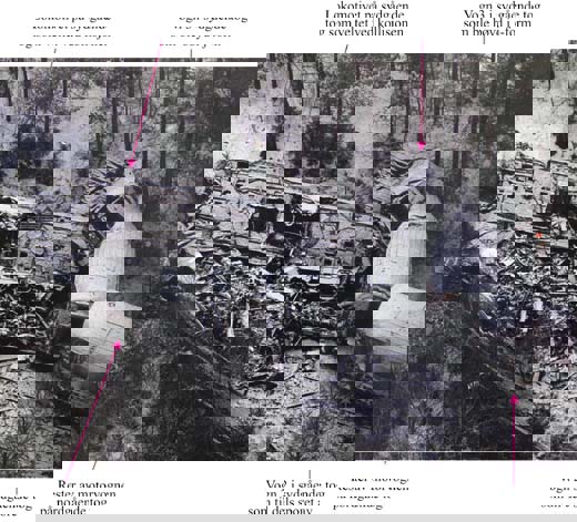 Figur 3.12 De to togsettene etter at brannen var slokket