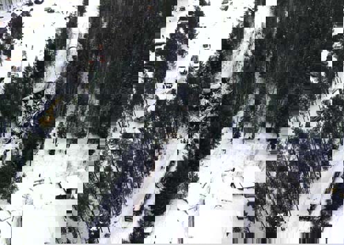 Figur 3.13 Motorvogn, lokomotiv, vogn nr. 3 og nr. 2
 etter at brannen var slokket