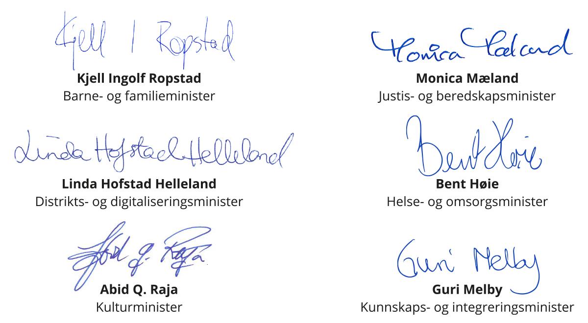 Ministrenes signaturer.