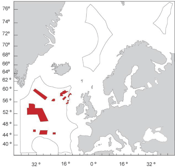 Figur 2.5 NEAFC si stenging av botnfiske i internasjonalt farvatn 
