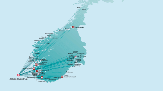Figur 3.2 Illustrasjon som viser bedrifter med leveranser til Johan Sverdrup

