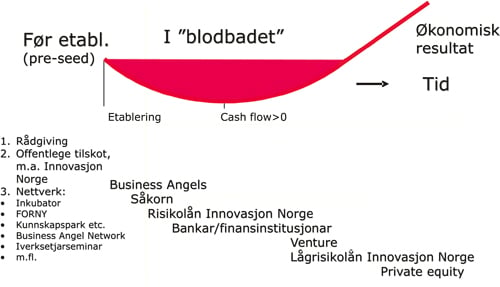 Figur 5.2 Finansiering av prosjekt/bedrift i ulike fasar