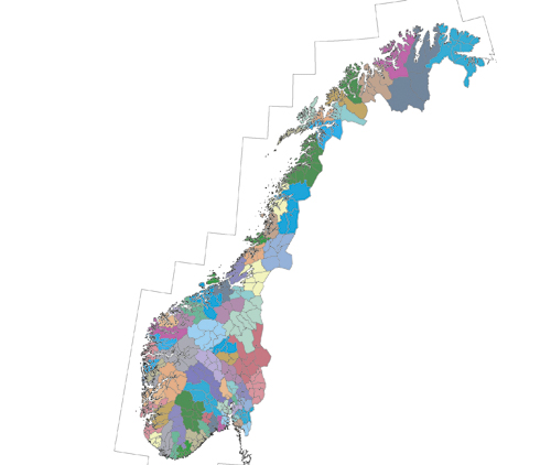 Figur 3.1 Kart over 79 regionråd eller interkommunale næringsselskap