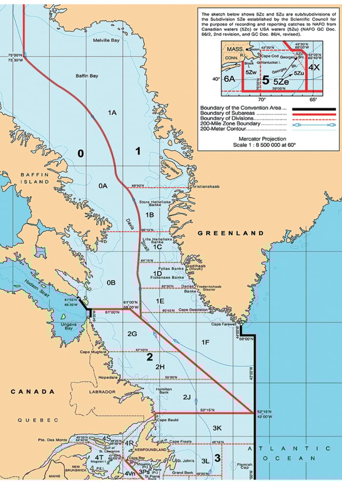 Figur 3.9 NAFO sitt konvensjonsområde
